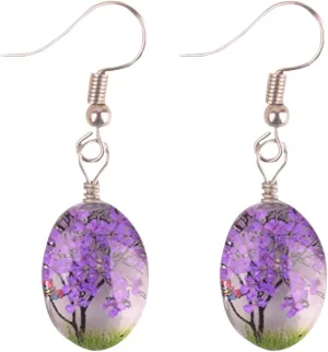 Ink And Alloy Earrings Gem Handmade Baby's Breath Earrings Lace Flower Earrings Birthday Little Hoop (B, One Size)