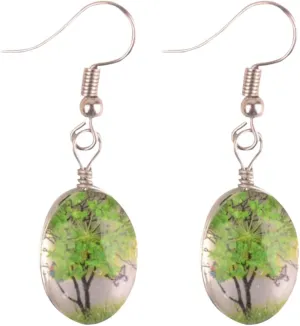 Ink And Alloy Earrings Gem Handmade Baby's Breath Earrings Lace Flower Earrings Birthday Little Hoop (C, One Size)