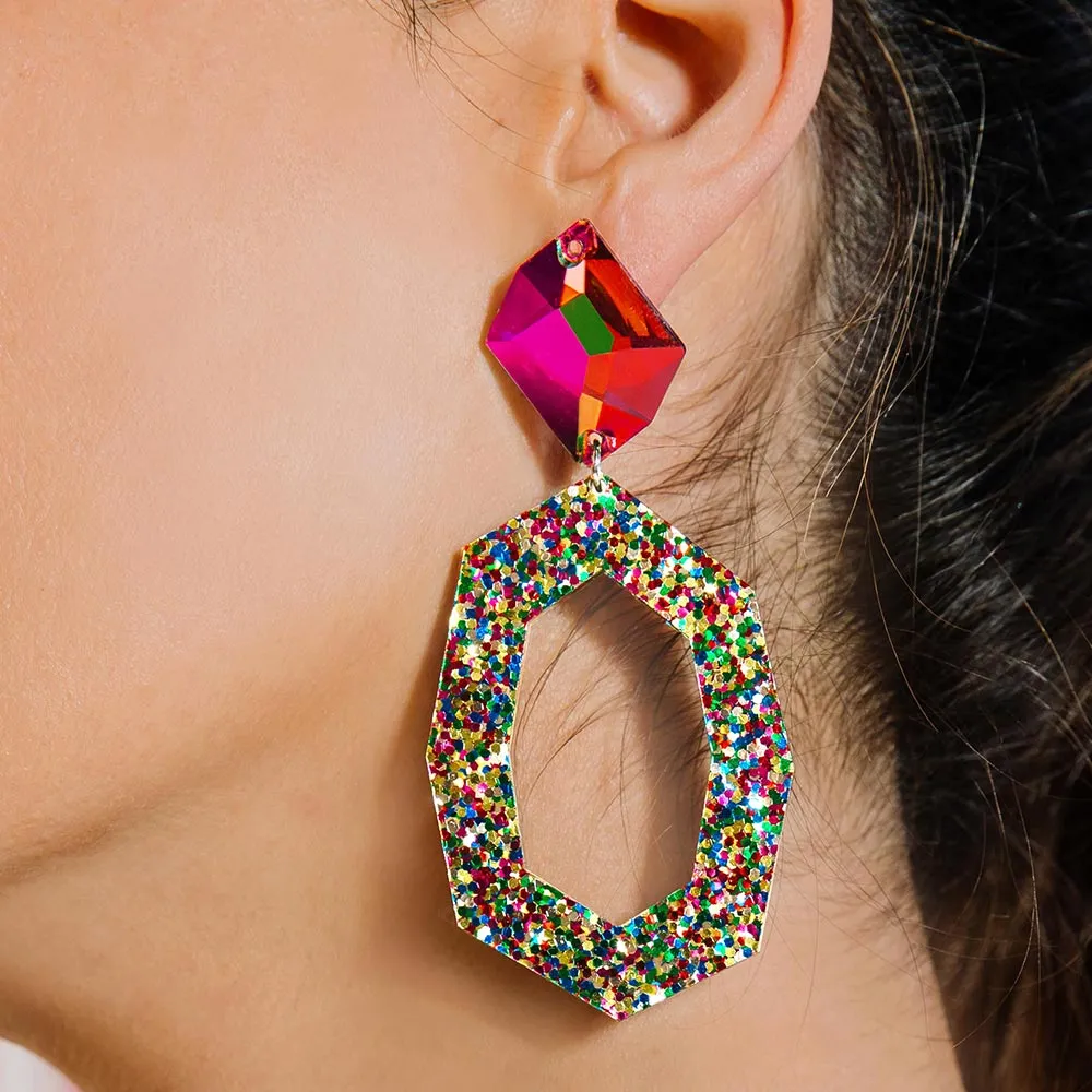Jaci Crystal and Glitter Earrings