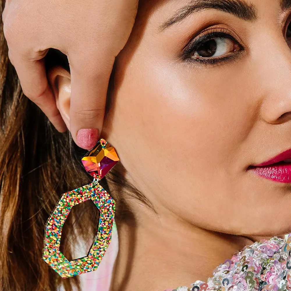 Jaci Crystal and Glitter Earrings