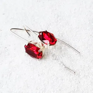 Jenstar Long Red Crystal Earrings