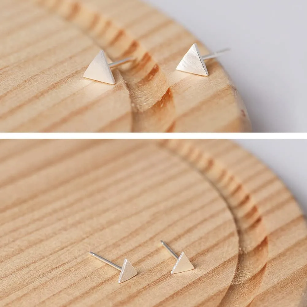 Joseph Brothers Sterling Silver Triangle Tiny Geometric Studs Earrings, 5 * 5 MM