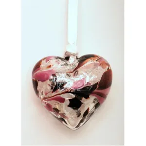 June (Pearl) Birthstone Blown Glass Heart
