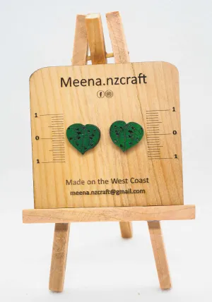 Kawakawa Wooden Rimu Stud Earrings