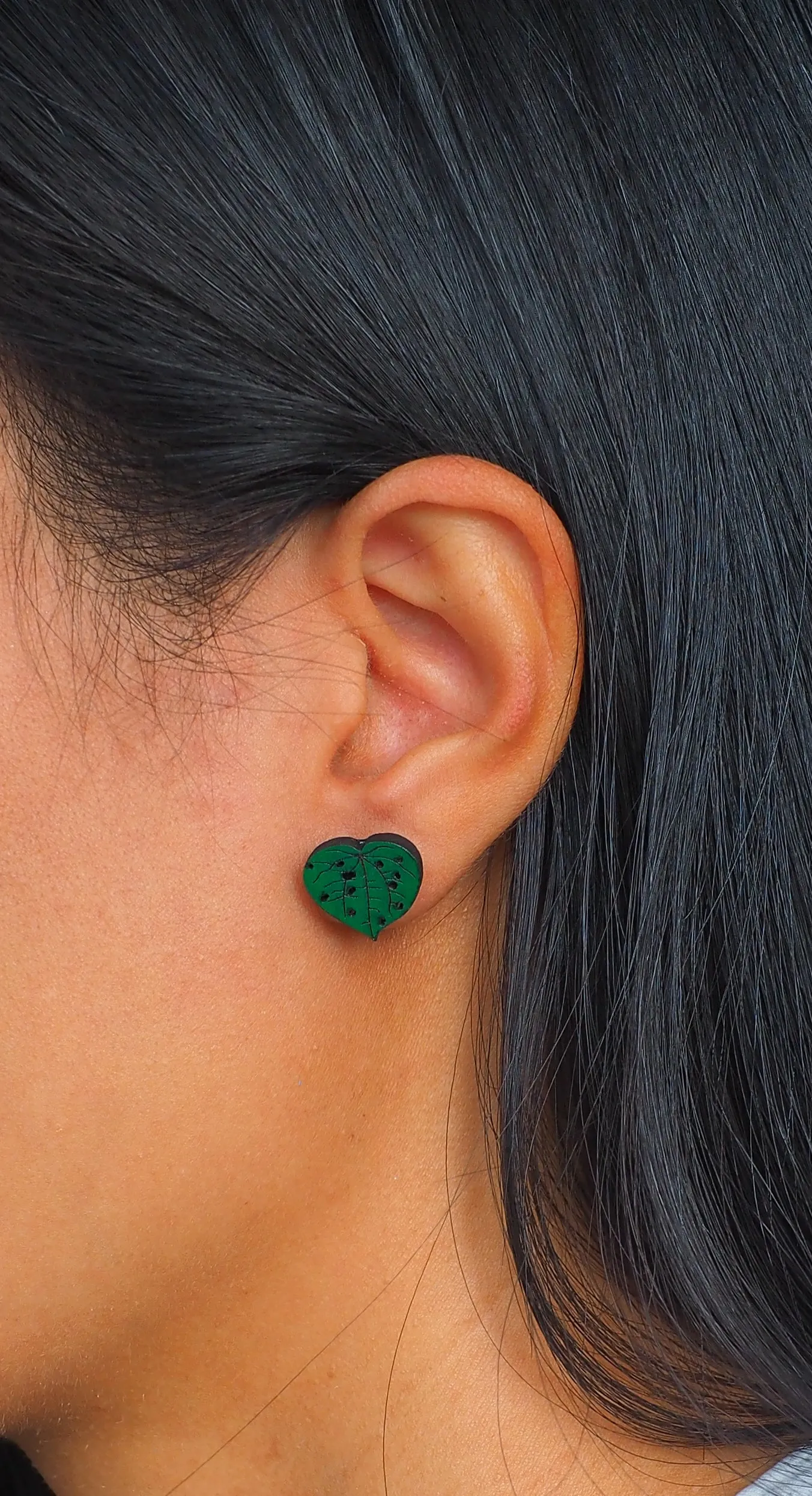 Kawakawa Wooden Rimu Stud Earrings
