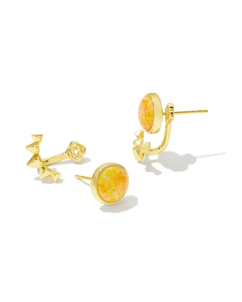 Kendra Scott Sienna Gold Ear Jacket Earrings in Citrus Kyocera Opal
