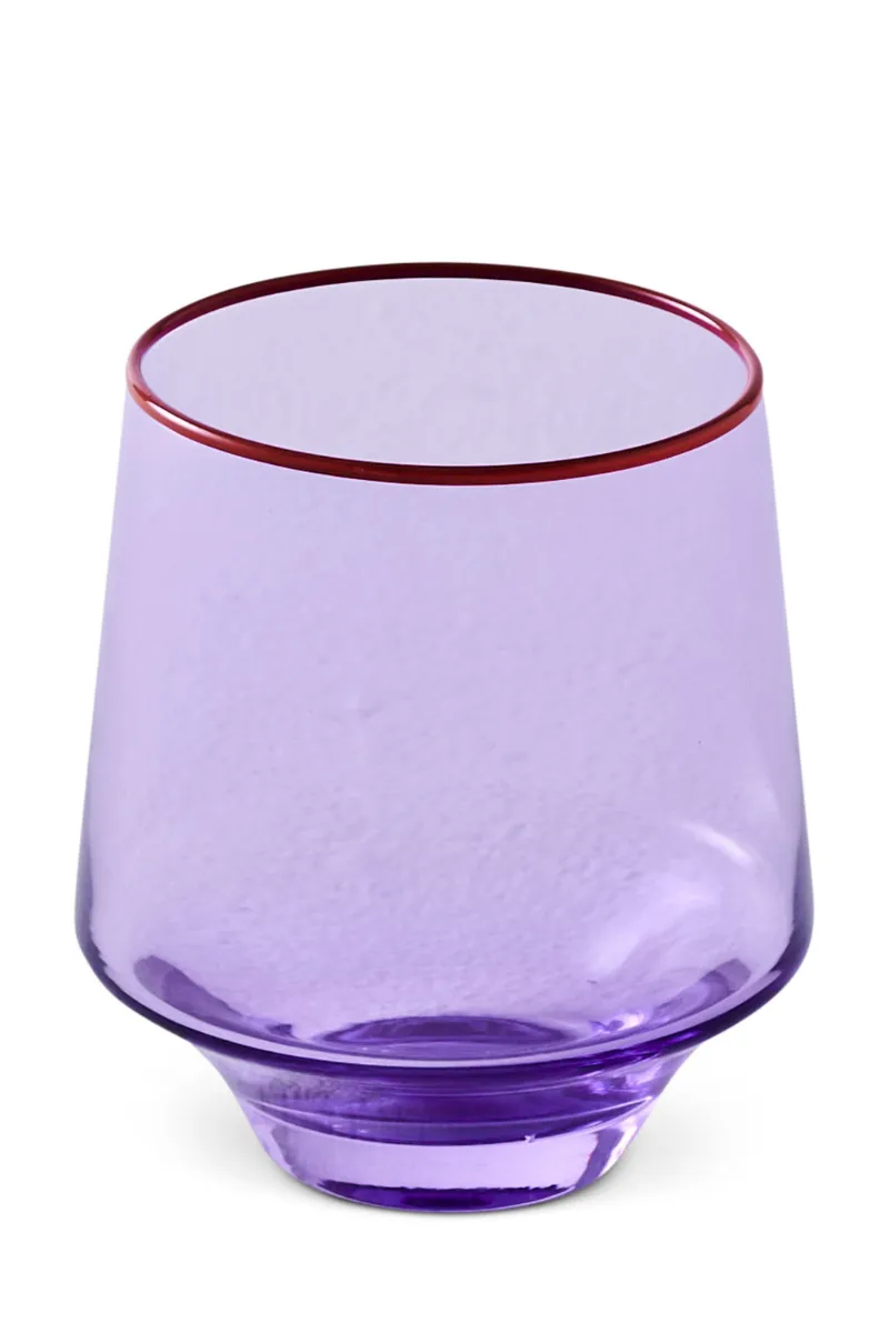 Kip & Co - Lilac Colour Block - Tumbler Glass - 2P Set