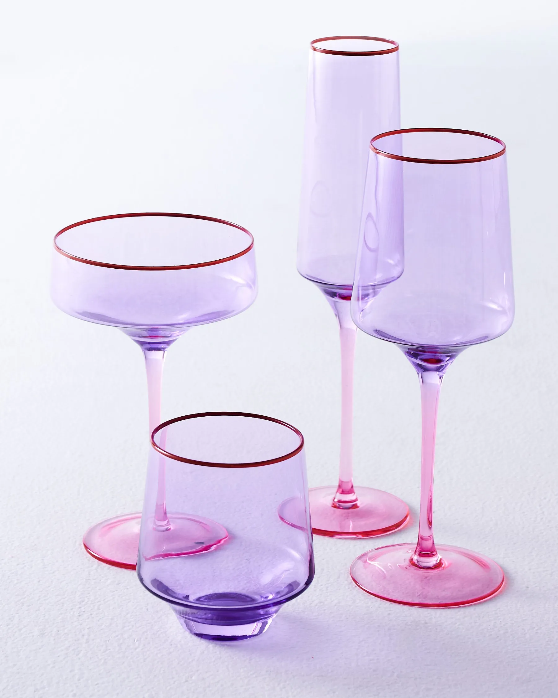 Kip & Co - Lilac Colour Block - Tumbler Glass - 2P Set