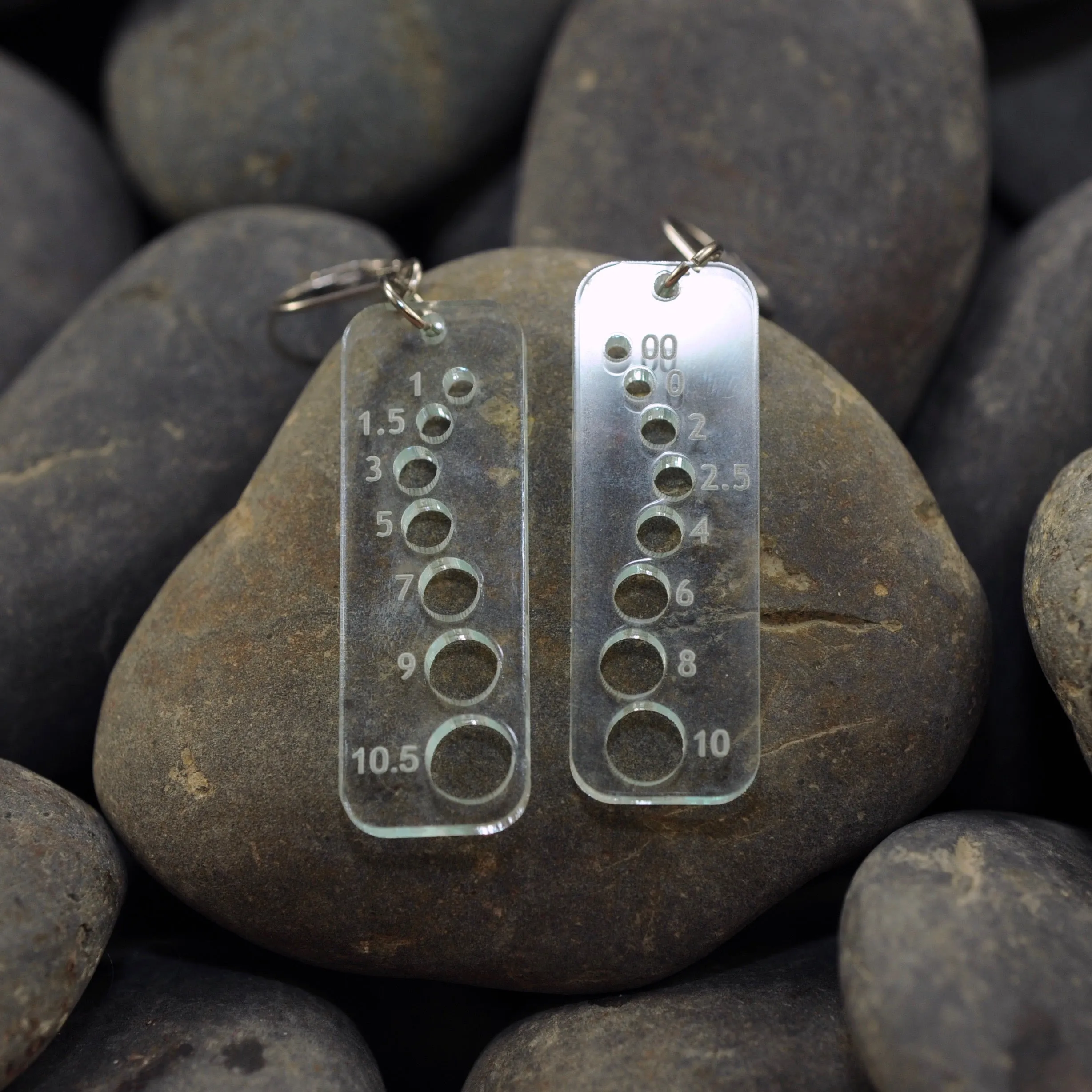 Knitting Needle Gauge Earrings - Assorted Transparent Acrylic