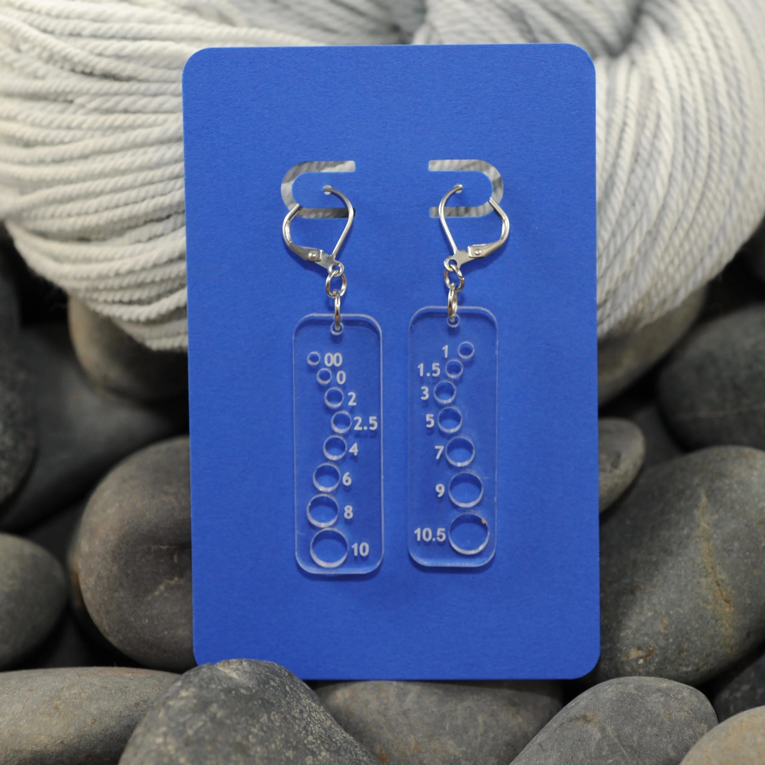 Knitting Needle Gauge Earrings - Assorted Transparent Acrylic