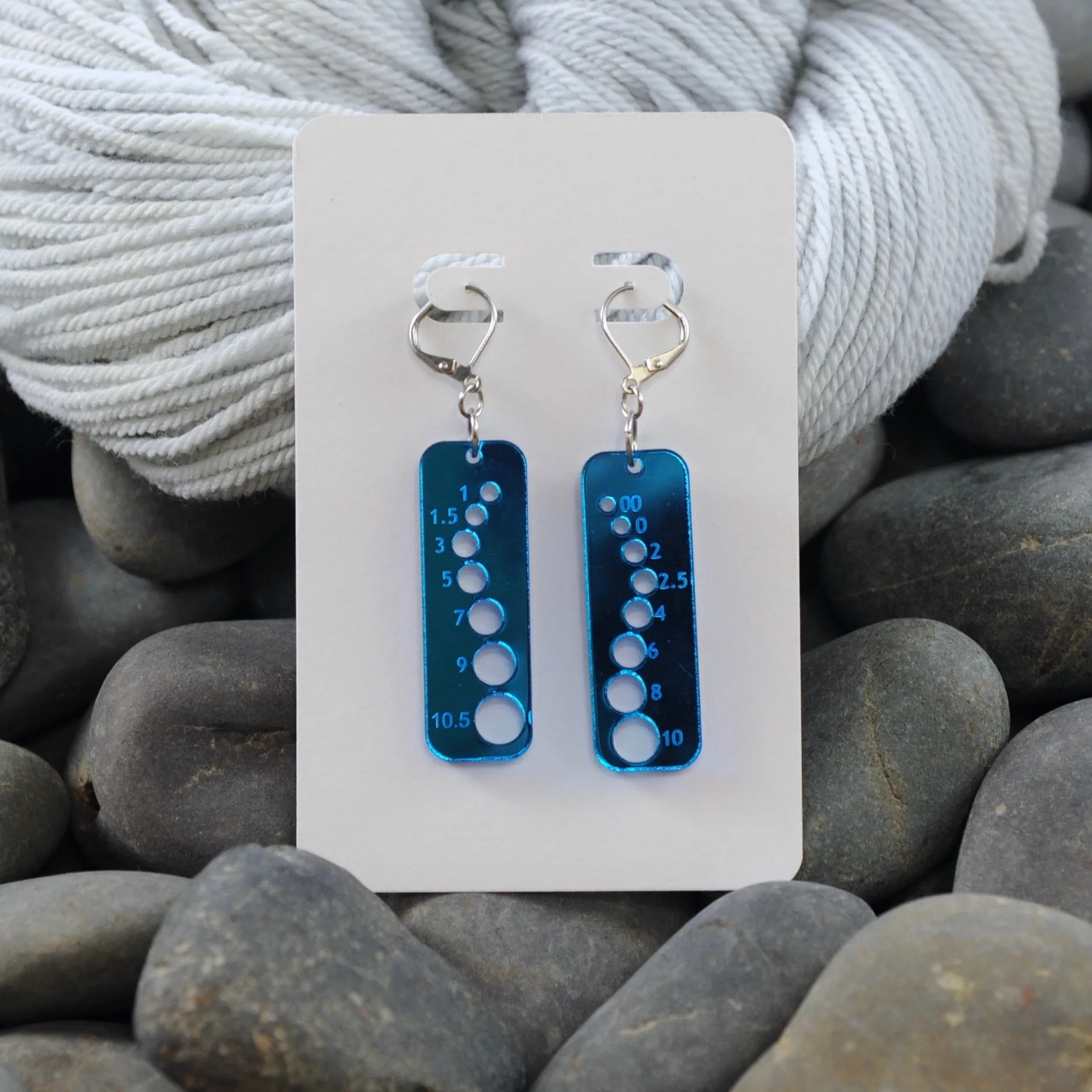 Knitting Needle Gauge Earrings - Assorted Transparent Acrylic