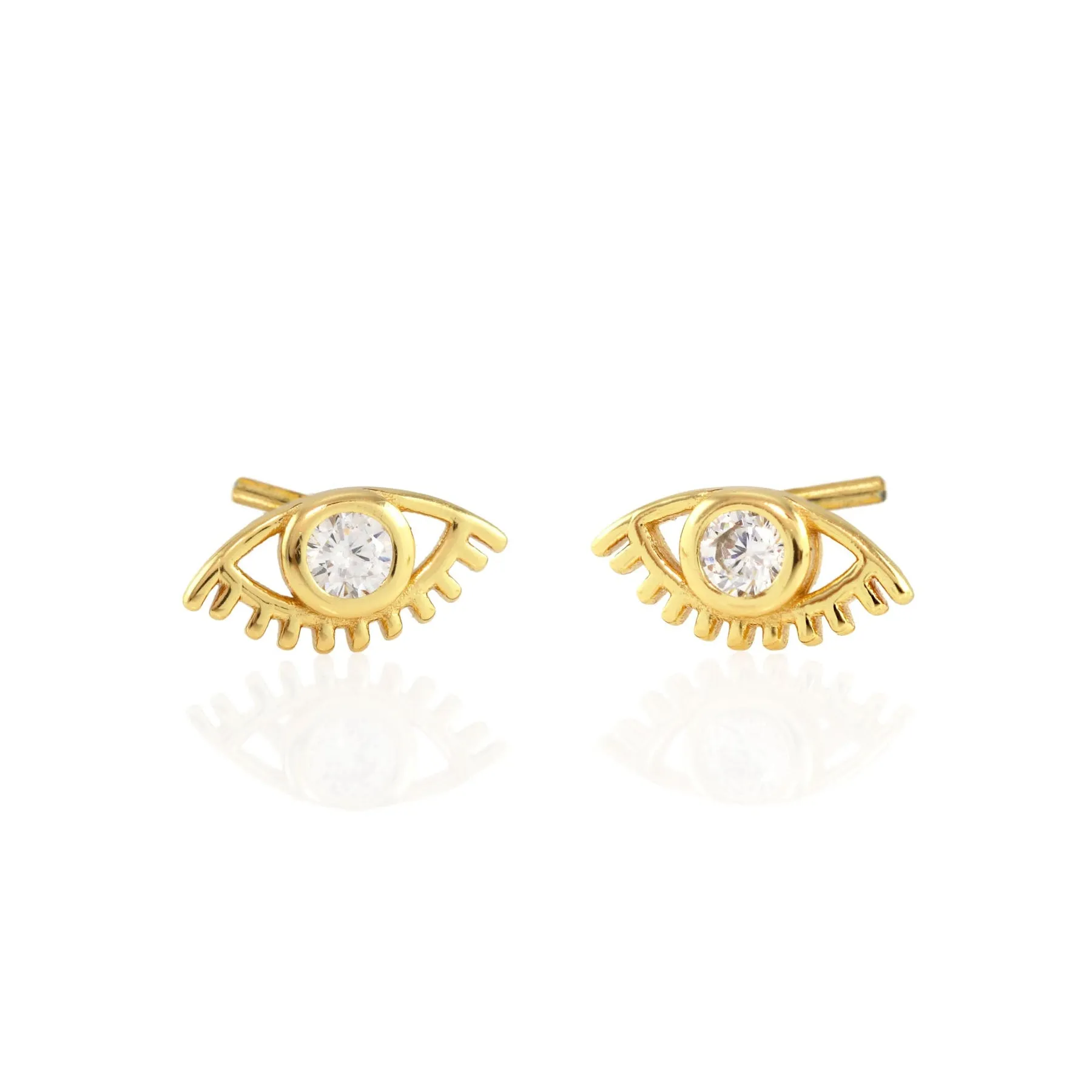 Kris Nations Bezel Crystal Stud Earrings
