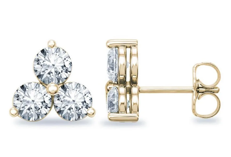 LAB  DIAMOND STUDS - 14k gold