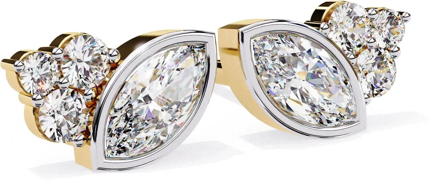 Lab Grown Diamond Earrings For Ladies In 18k Gold