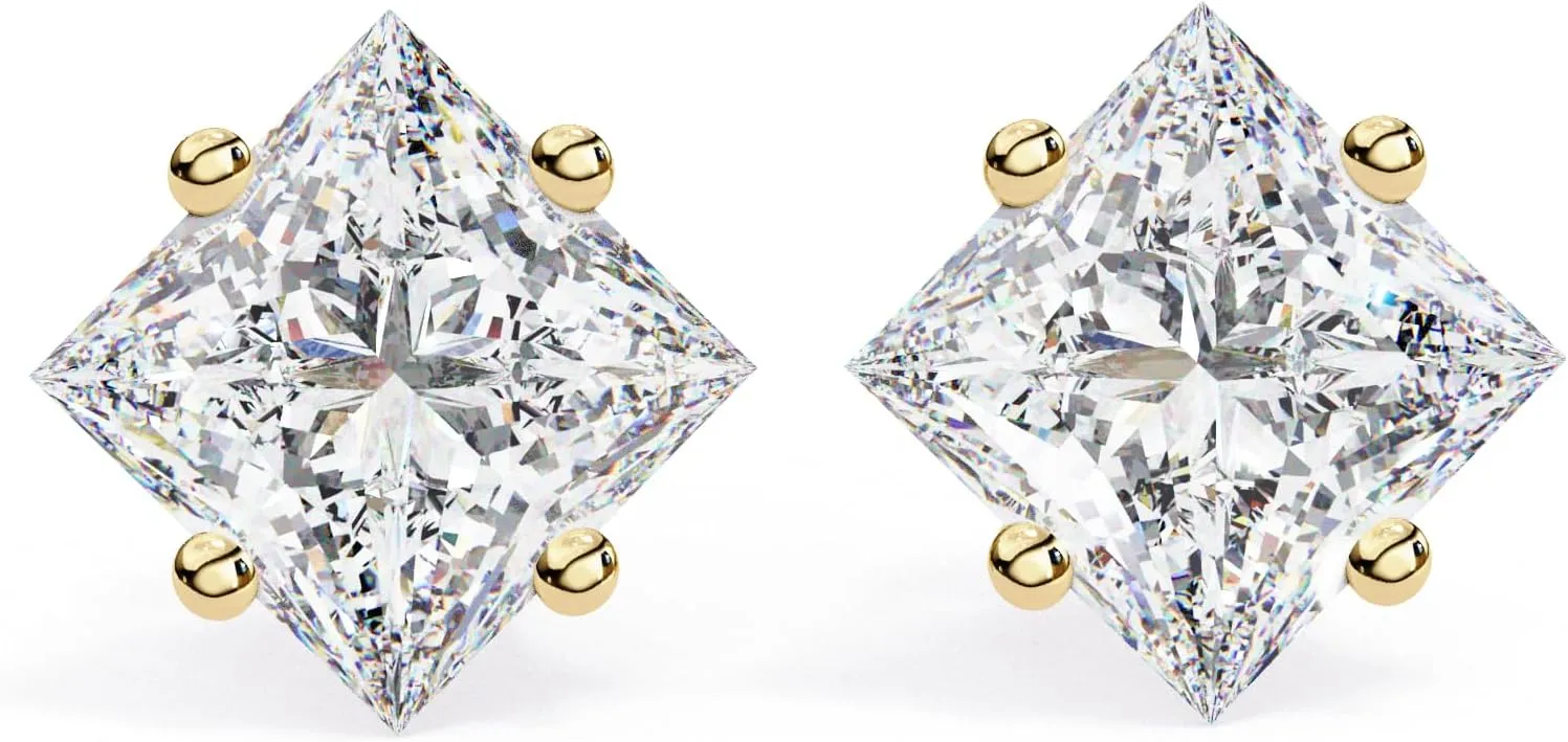 Lab-Grown Diamond Earrings for Women – 18K Gold yellow white Stud Earrings, Ethical Diamonds, Sustainable Jewelry Gift