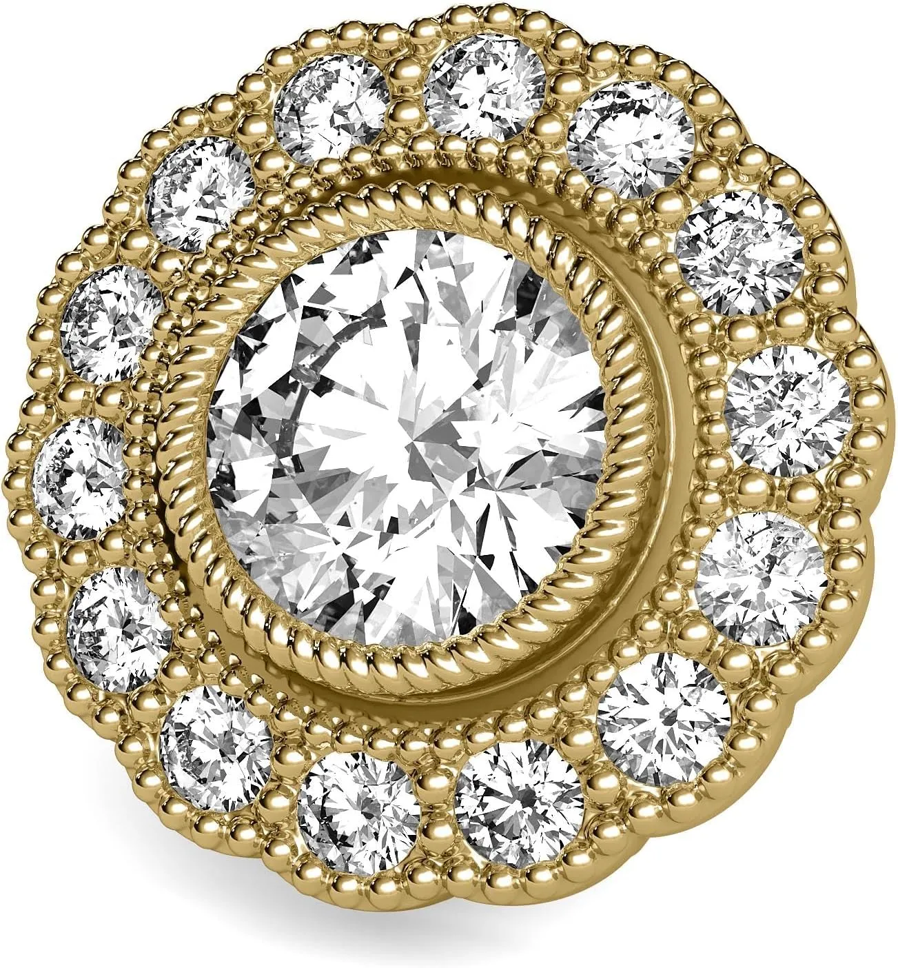 Lab-Grown Diamond Flower Stud Earrings, EF-VS Clarity, Push-Back Clasps – Available in White, Yellow, and Rose Gold