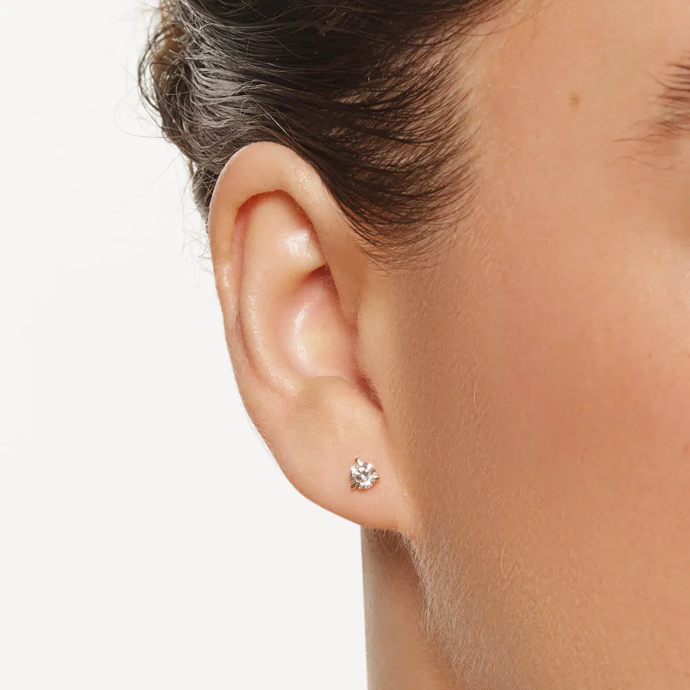 Laboratory-Grown Diamond 0.50ct Round Stud Earrings in 10k Gold