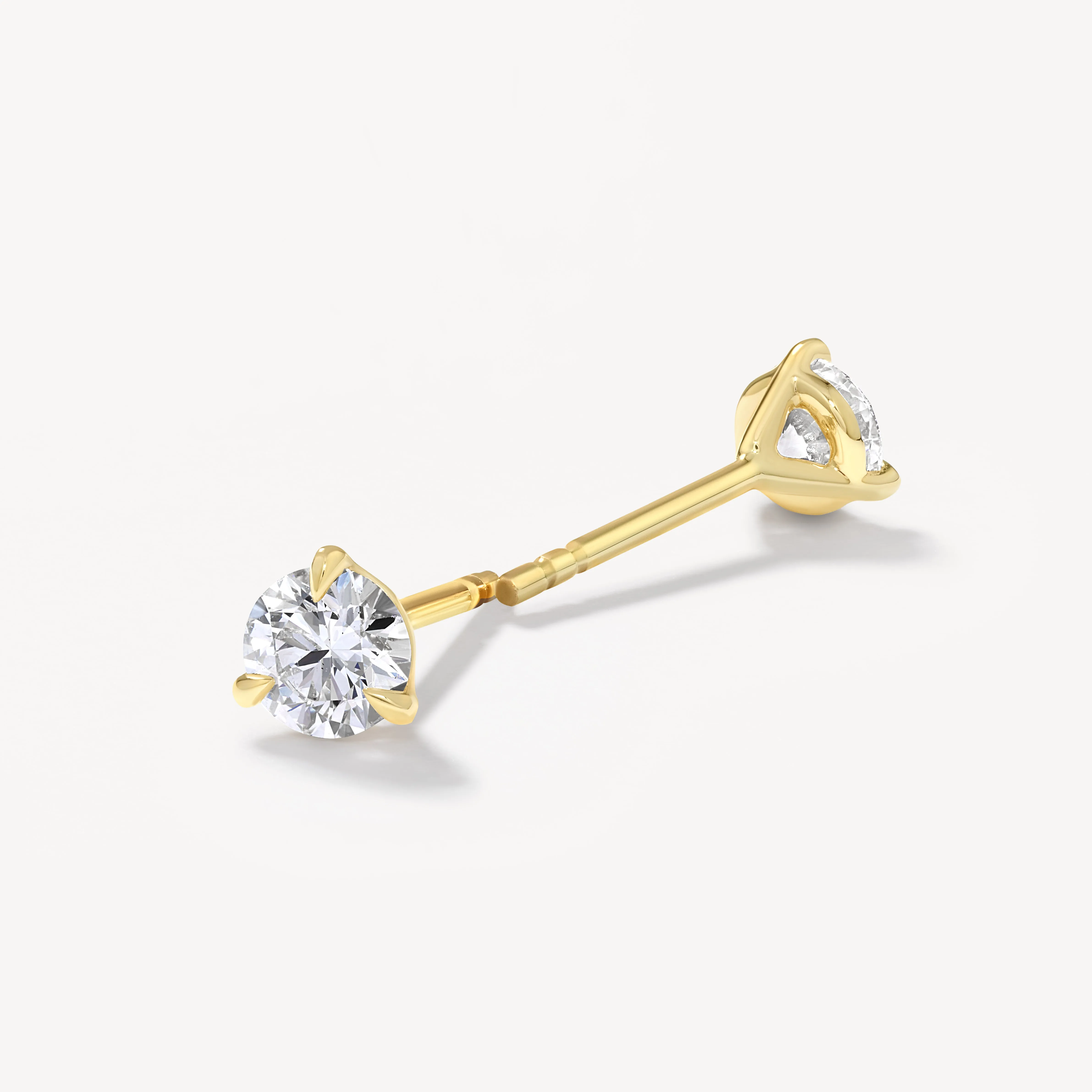 Laboratory-Grown Diamond 0.50ct Round Stud Earrings in 10k Gold