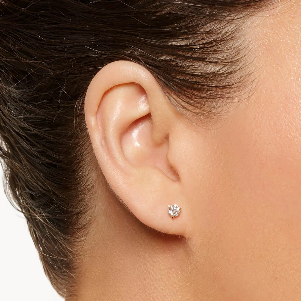 Laboratory-Grown Diamond 0.50ct Round Stud Earrings in 10k Gold