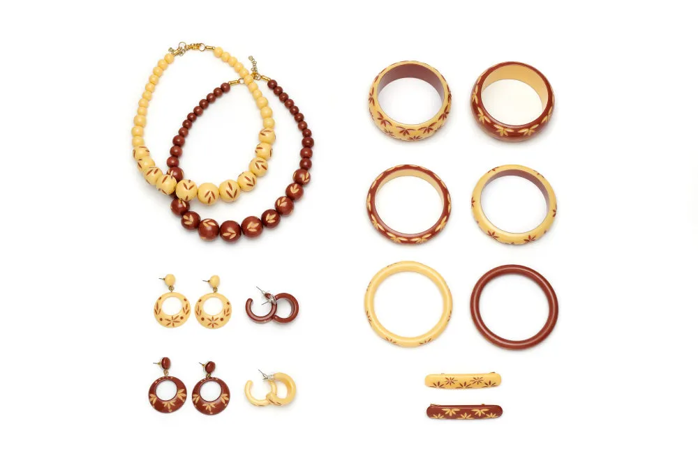 Lait Carved Hoop Earrings
