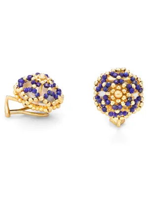 Lapis and Rock Crystal Earrings