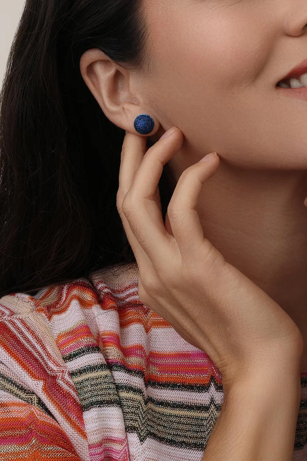 Large Blue Sapphire Bahia Stud Earrings
