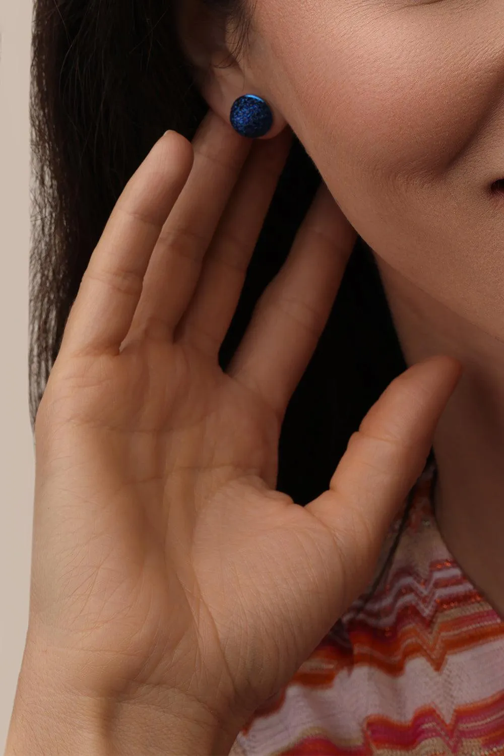 Large Blue Sapphire Bahia Stud Earrings
