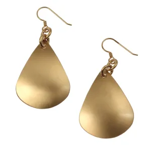 Large Brushed Bronze Teardrop Earrings