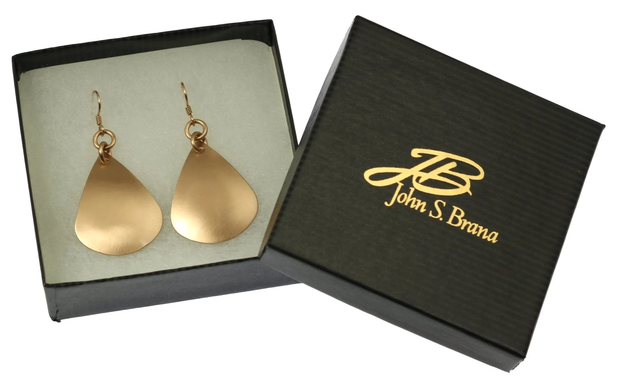 Large Brushed Bronze Teardrop Earrings