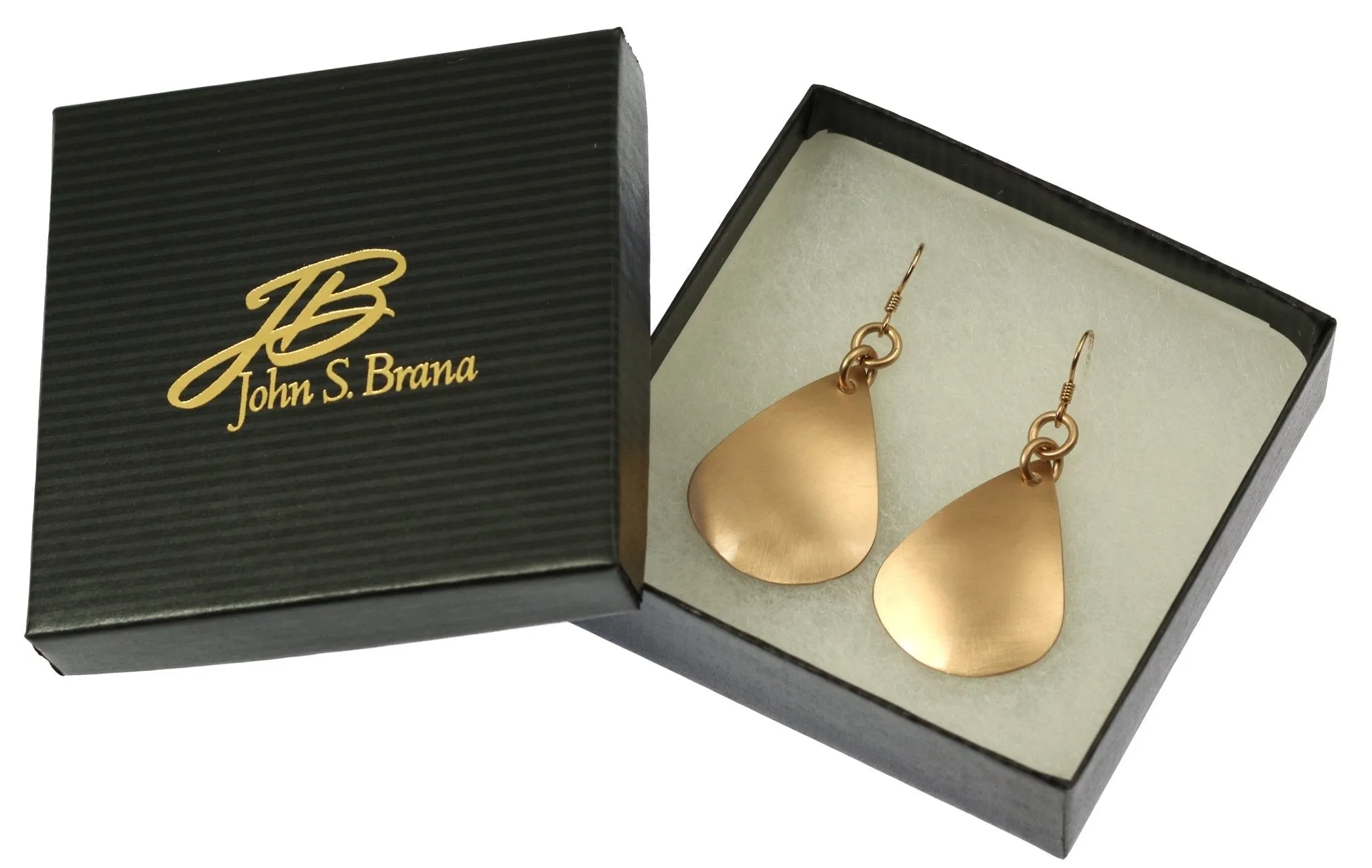 Large Brushed Bronze Teardrop Earrings