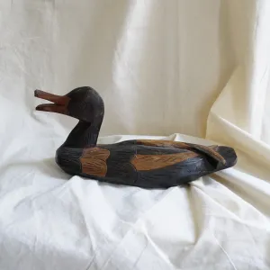 Large Vintage Carved Wooden Duck