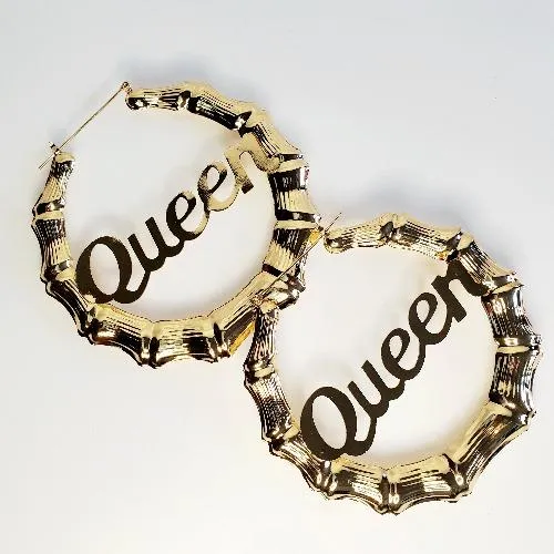 Latifah Gold Bamboo Hoop Earrings