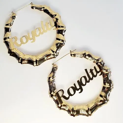 Latifah Gold Bamboo Hoop Earrings