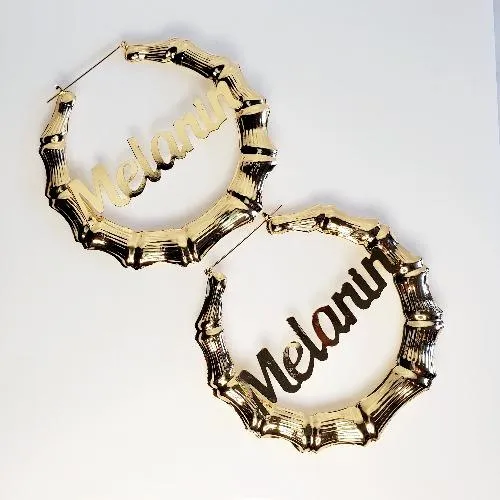 Latifah Gold Bamboo Hoop Earrings