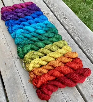 Laurel Sport- Gemstone Rainbow Gradient Set of (14) 2 oz skeins