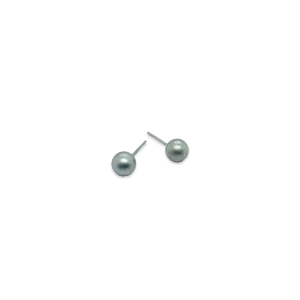 Light Grey Titanium 6mm Round Ball Stud Earrings