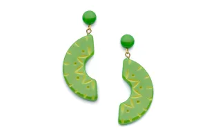 Lime Carved Drop Earrings