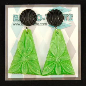 Lime Wild Flower Earrings