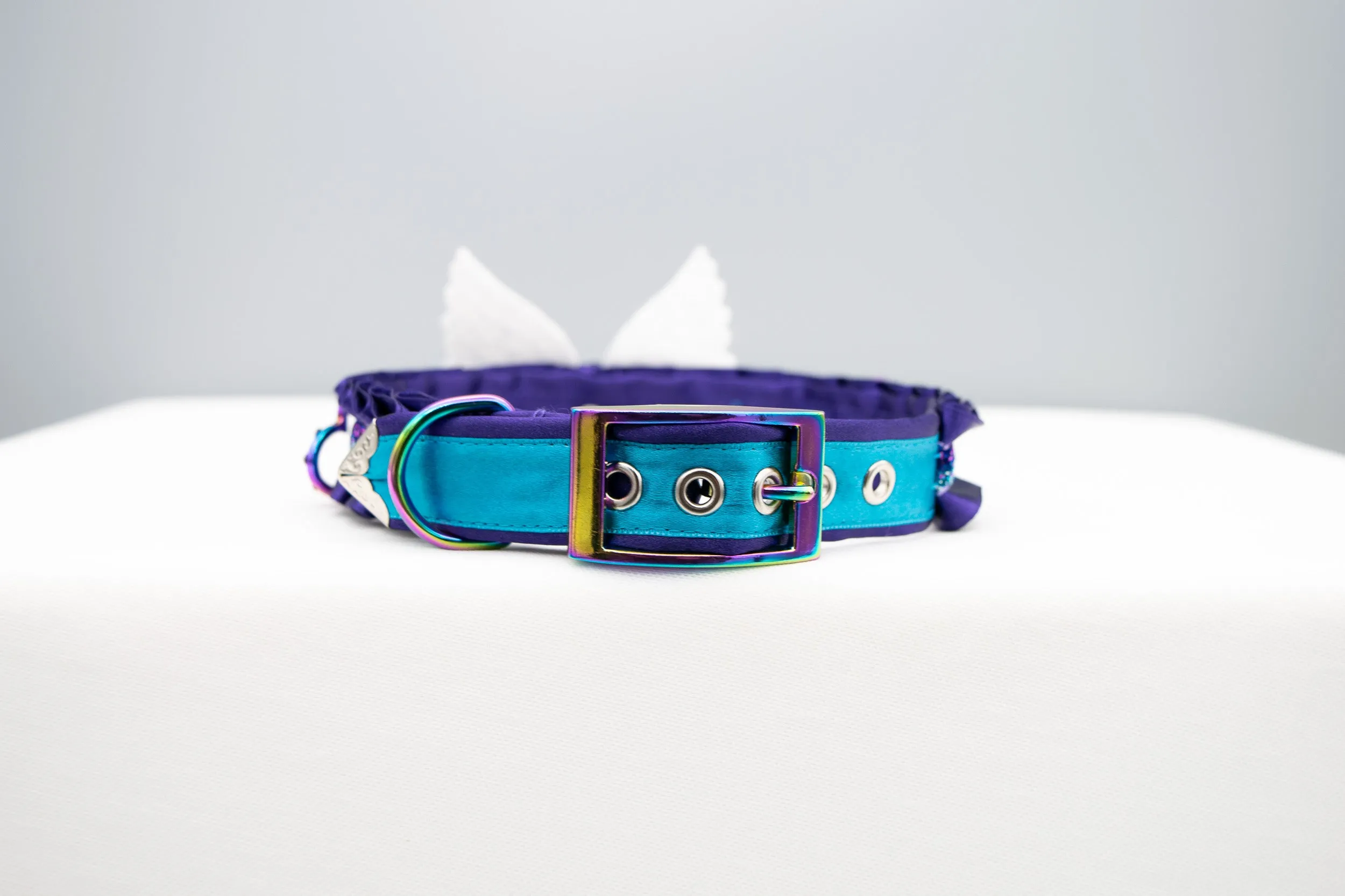Limited Edition - Jeweled Purple Rainbow Winged Heart Collar