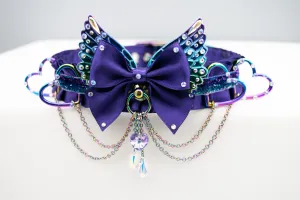 Limited Edition - Jeweled Purple Rainbow Winged Heart Collar