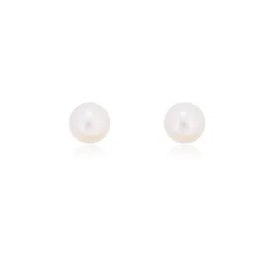 Linda Tahija 6mm Freshwater Pearl Stud Earrings, Gold