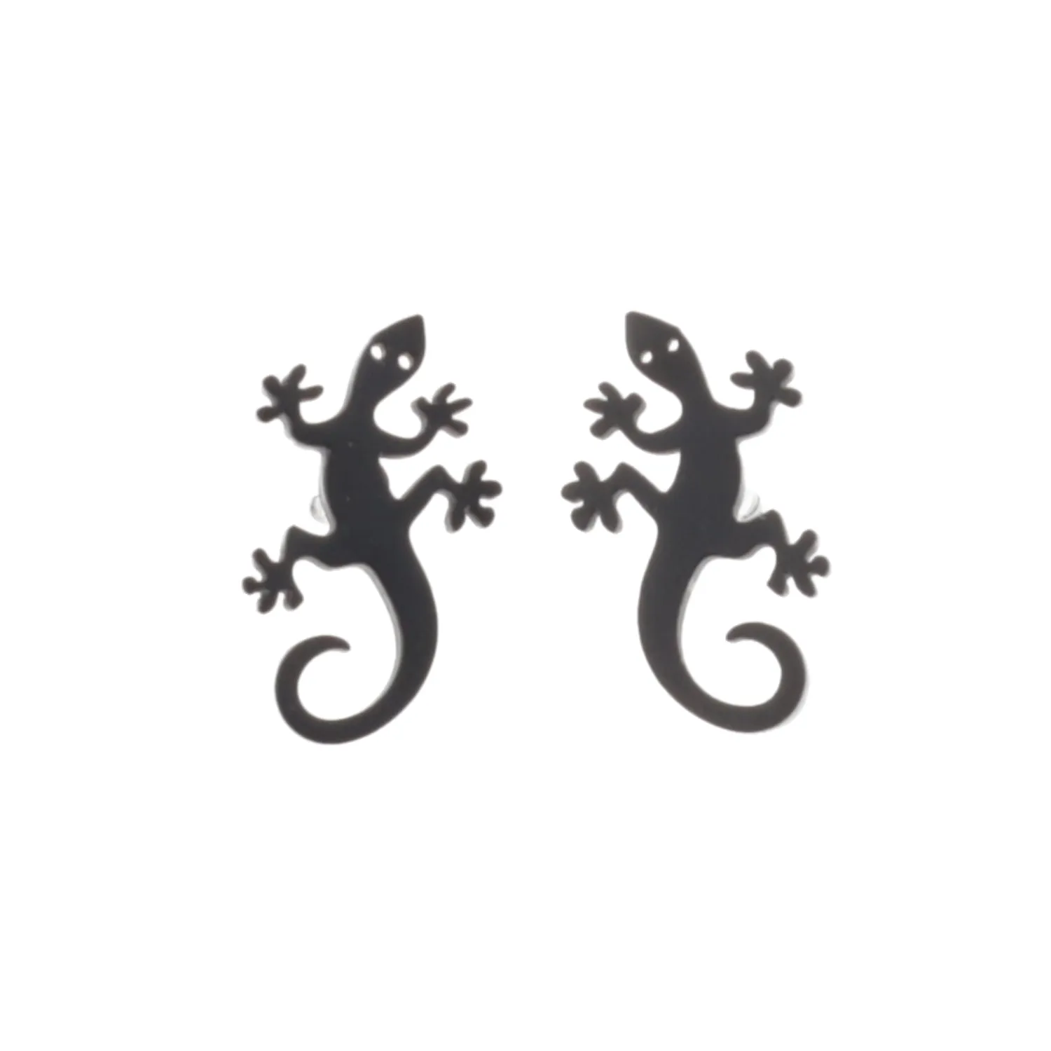 Lizard Stud Earrings (Black)