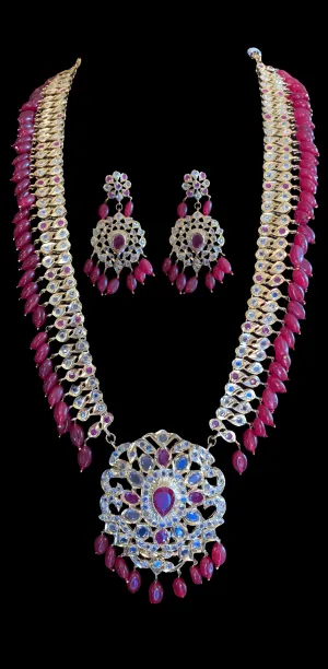 LN79 Rumaisa Pathani rani haar with earrings ( READY TO SHIP )