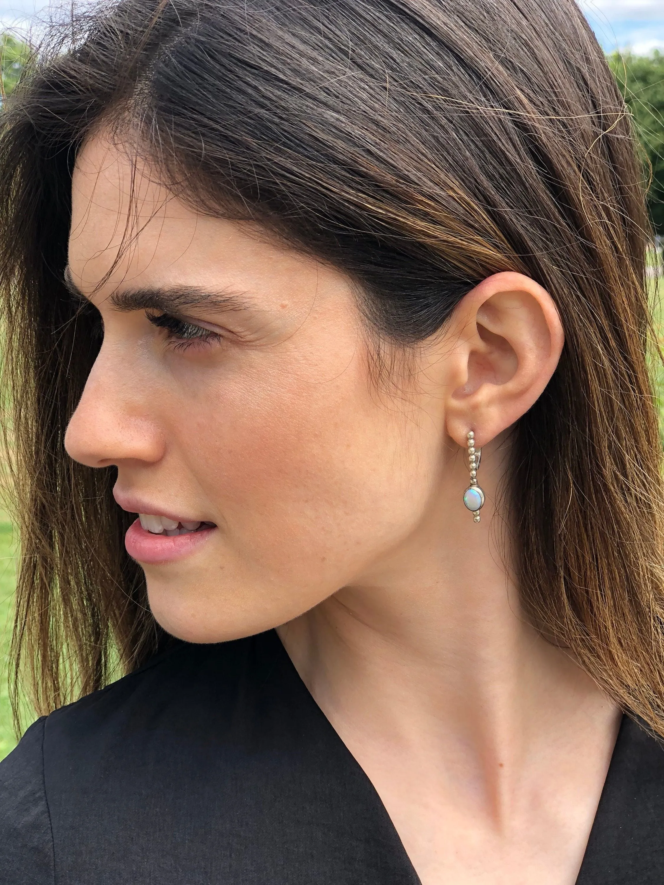 Long Garnet Earrings - Red Oval Earrings - Vintage Drop Earrings