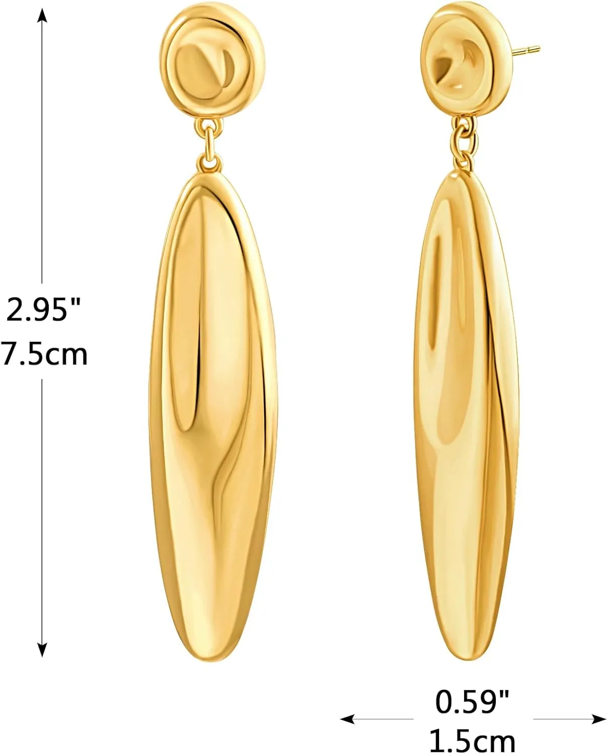 Long Pearl Dangle Earrings for Women 18K Gold Plated Long Dangle Drop Earrings Metal Chain Earrings Wedding Bridesmaid Jewelry