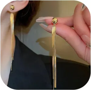 Long Tassel Dangle Earrings for Women Gold Silver Long Dangle Statement Earrings Tassel Prom Earrings Prom Party Holiday Jewelry