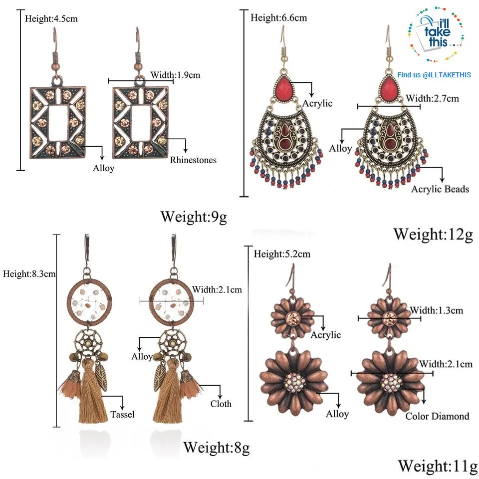 LOOK your best with our Elegantly styled Ethnic Vintage Drop Earrings