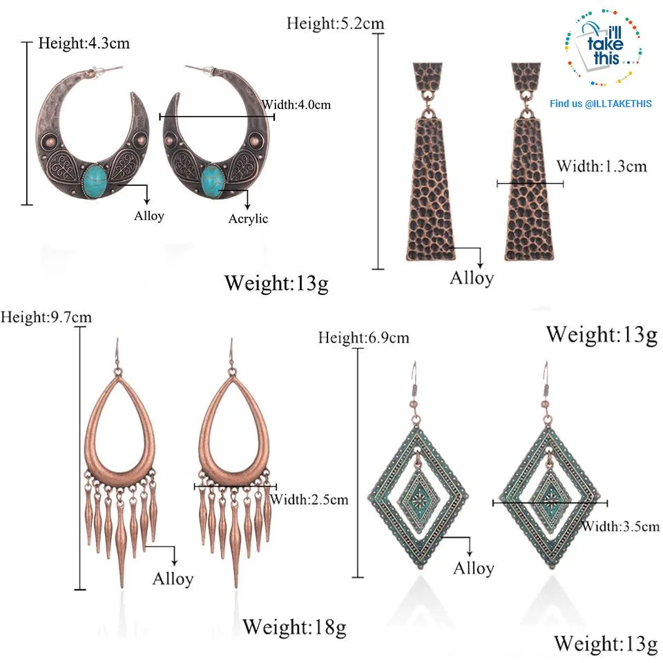 LOOK your best with our Elegantly styled Ethnic Vintage Drop Earrings