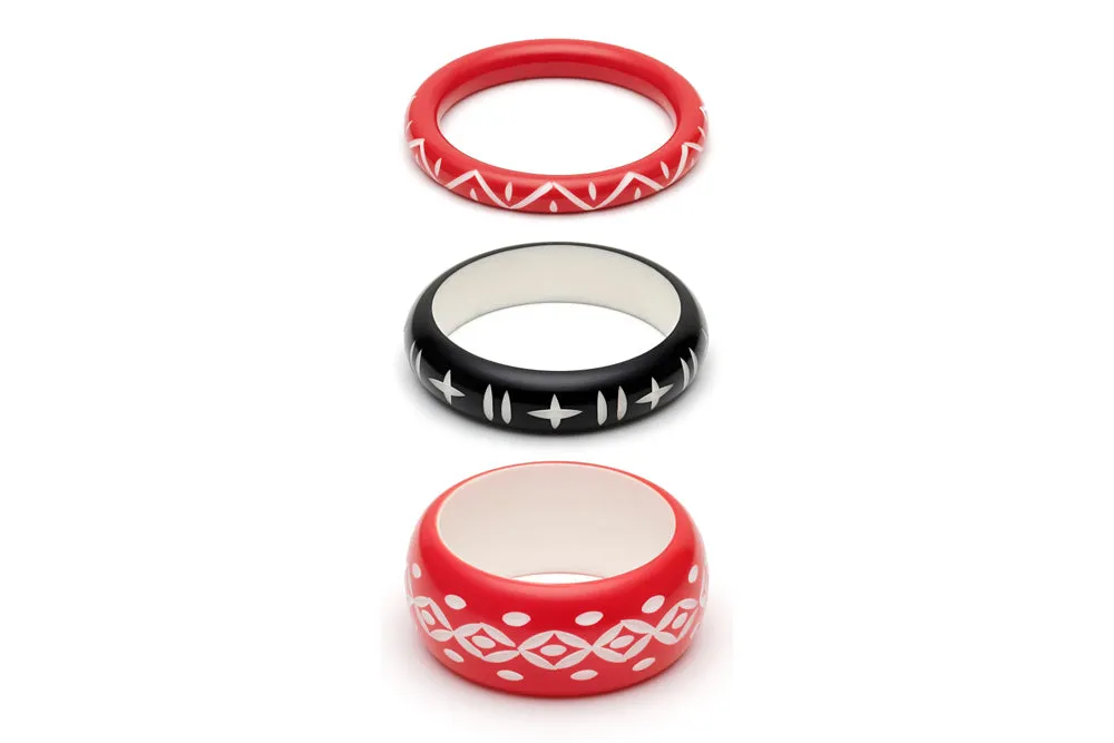 Lover and Hater Set of 3 Maiden Bangles