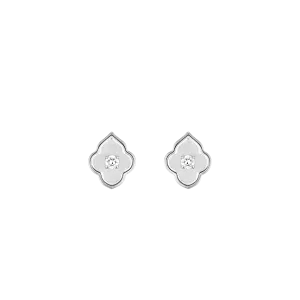 Luce - 1 Diamond White Gold Stud Earrings